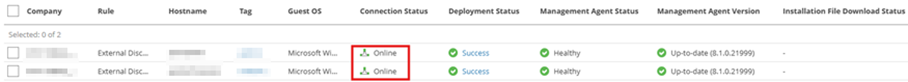 Kb-012 – Cloud Backup: Check Management Agent Status Veeam Service Provider Console Discovered Computers List Showing Two Detected Windows Computers, Both With A Connection Status Of Online, Successful Deployment Status, Healthy Management Agent Status, And Up‑To‑Date Management Agent Versions Displayed In The Table.